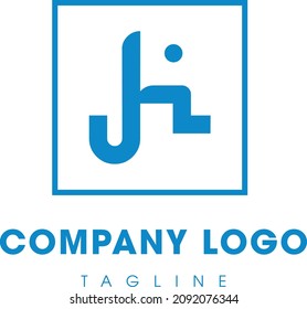 Diseño del logotipo JH, ilustración vectorial, logotipo de las letras alfabetas en monograma JH, HJ, J y H