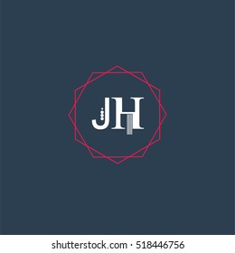 jh logo initial Letter, Abstract Polygonal Background Logo, design for Corporate Business Identity,flat icon, Alphabet letter