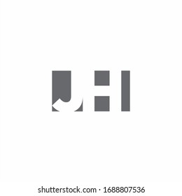 Monograma del logotipo JH con plantilla de diseño de estilo de espacio negativo aislado en fondo blanco
