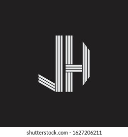 JH Logo monogram with outline style linked isolated on black background