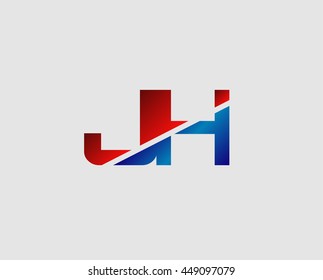 JH logo or signature started by j letter, modern two letter composition for initial
