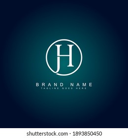 JH Minimal Logo - Vector Logo Template for Initial Letter J and H