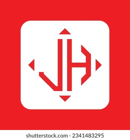 JH modern initial monogram logo design vector. It will be suitable for which company or brand name start those initial.
