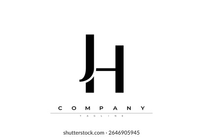 JH Modern Initials Logo Design. Branding logo with stylized initials showcasing bold design and modern aesthetic. Ideal for professional business branding or creative projects focusing on minimalistic
