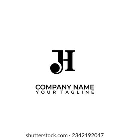 JH monogram logo in white isolated background