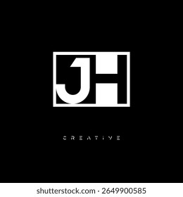 JH Negative Space Monogram – Minimalist Black and White Letter mark Logo for Creative Branding, Fashion Identity and Modern Design Concepts
