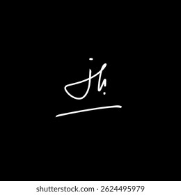 Logotipo de firma inicial personalizado de JH