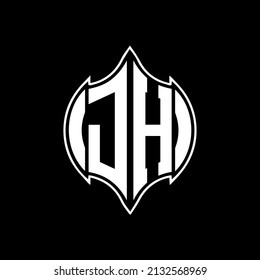 JH Diseño único de logotipo vectorial de letras planas planas abstractas únicas.