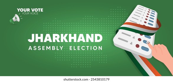 Jharkhand assembly election 2024 Indian state your vote your voice vector poster