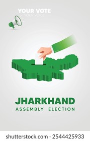 Afiche del Vector de las elecciones de la Asamblea estatal india de Jharkhand