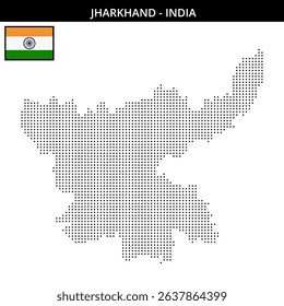 Jharkhand map with dot details