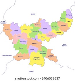 Jharkhand map vector illustration on white background