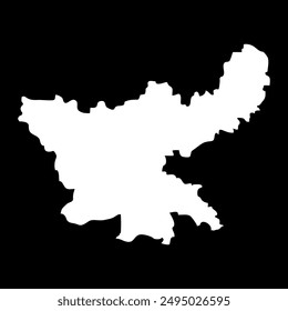 Mapa del estado de Jharkhand, división administrativa de India. Ilustración vectorial.