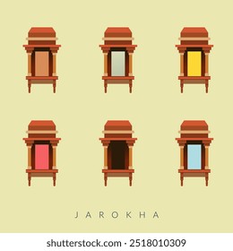 Jharokha Frame - Window Elements for Invitations - Stock Illustration as EPS 10 File