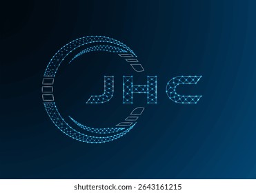 Diseño de Vector de logotipo de letra polivinílica baja JHC. Diseño de logotipo de poliéster inferior JHC. Logotipo de poliéster bajo.