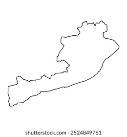 Mapa del distrito de Jhelum, división administrativa de Pakistán. Ilustración vectorial.