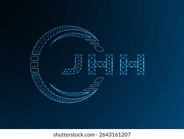 JHH Low-Poly-Buchstaben-Logo, Vektordesign. JHH Low-Poly-Logo-Design. Low-Poly-Logo