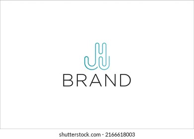 JH,HJ modern initial logo linked square concept with high quality professional design that will be best for your company