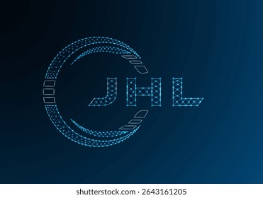 JHL baixo poli letra logotipo vetor design. JHL menor design de logotipo poli. Logotipo poli baixo.