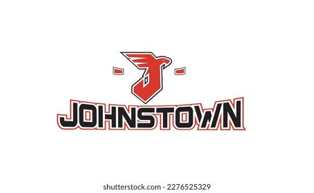 jhonstown and letter J as eagle logo