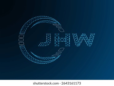 JHW low poly letter logo vector design. JHW lower poly logo design. Low poly logo.