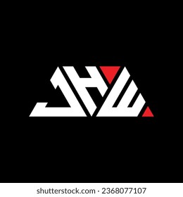 JHW triangle letter logo design with triangle shape. JHW triangle logo design monogram. JHW triangle vector logo template with red color. JHW triangular logo Simple, Elegant, and Luxurious design.