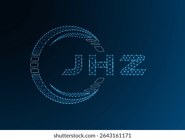 JHZ low poly letter logo vector design. JHZ lower poly logo design. Low poly logo.