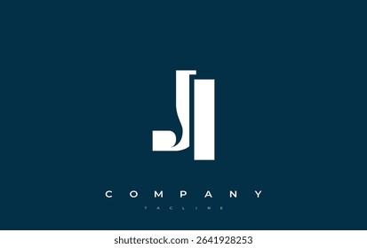 JI Abstract Geometric Logo Design. Modern and elegant logo design with simplistic typography elements, showcasing branding excellence.
