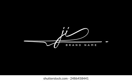 JI etter beauty handwriting vector logo. 
