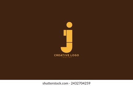JI IJ Abstract initial monogram letter alphabet logo design