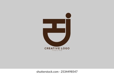 JI IJ Abstract initial monogram letter alphabet logo design