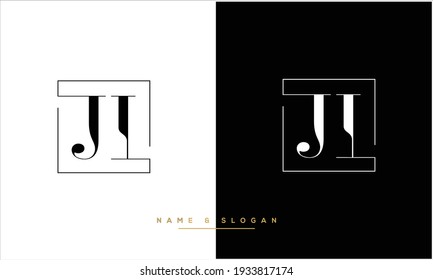 JI, IJ Cartas abstractas logo Monograma
