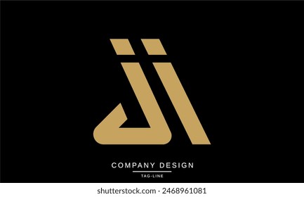 JI, IJ Abstrakt Letters Logo Monogram Design Schriftart Vektorgrafik
