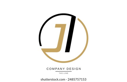 JI, IJ Abstract Letters Logo Monogram design Font Icon