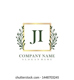 JI Initial beauty floral logo template JI Initial beauty floral logo template