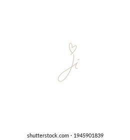 ji initial handwriting logo for identity