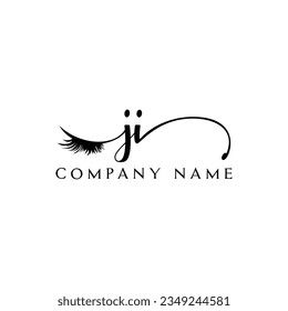 JI inicial Logotipo lash logo eyelector moderno