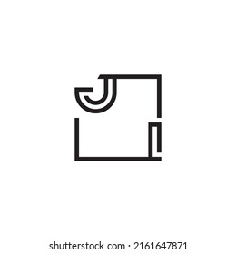JI initial logo letters in high quality professional design that will print well across any print media