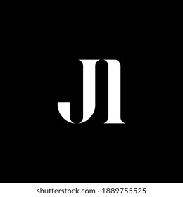 JI J I letter logo design. Initial letter JI uppercase monogram logo white color. JI logo, J I design. JI, J I