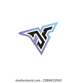 La combinación de letras JI compatibilidad con el logotipo o el logotipo inicial de juegos como un diseño de concepto inspirador