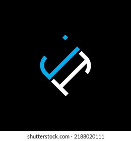Logo de la carta JI diseño creativo con gráfico vectorial