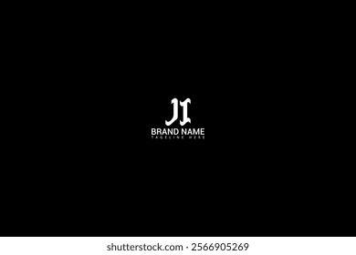 JI letter logo design on black background. JI creative initials letter logo concept. JI unique design