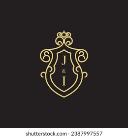 Logotipo inicial vintage de la línea JI en un diseño profesional de alta calidad que se imprimirá en cualquier medio impreso