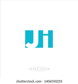 JI Logo Letter with Modern Negative space - Light Blue and Grey Color EPS 10