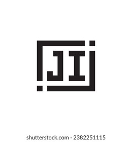 JI minimalist geometric symbol logo in high quality professional design that will print well across any print media