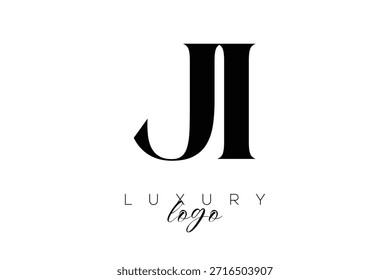 Letra Serif JI Monogram Tipografia Logotipo para identidade de marca premium elegante