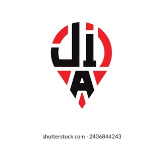 JIA letter location shape logo design