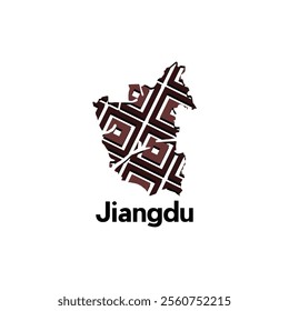 Jiangdu map. vector map of the China Country. Borders of for your infographic design template