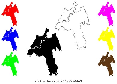 Jiangjin city (People's Republic of China, PRC) map vector illustration, scribble sketch Kiangtsing map