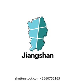 Jiangshan map. vector map of the China Country. Borders of for your infographic design template